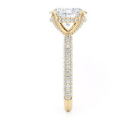 MICHAEL M 18K Yellow Gold Oval Pave and Hidden Halo Diamond Engagement Ring